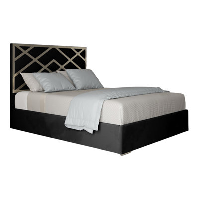  - George Upholstered Soft Velvet Metal Designer Bed Frame