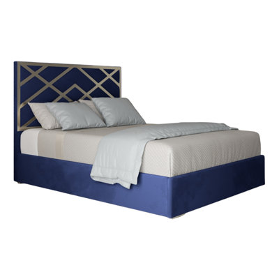  - George Upholstered Soft Velvet Metal Designer Bed Frame