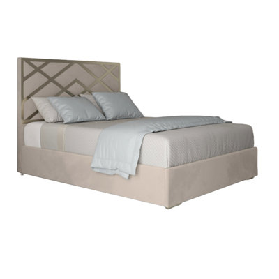 - George Upholstered Soft Velvet Metal Designer Bed Frame