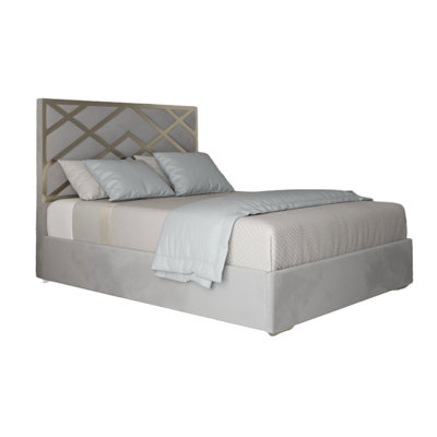  - George Upholstered Soft Velvet Metal Designer Bed Frame