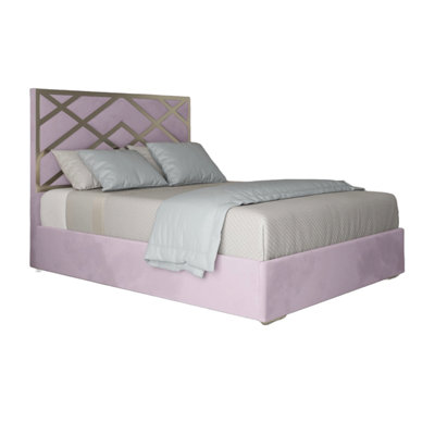  - George Upholstered Soft Velvet Metal Designer Bed Frame