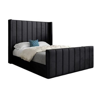  - Maryland Straight Winged Upholstered Soft Velvet Designer Bed Frame