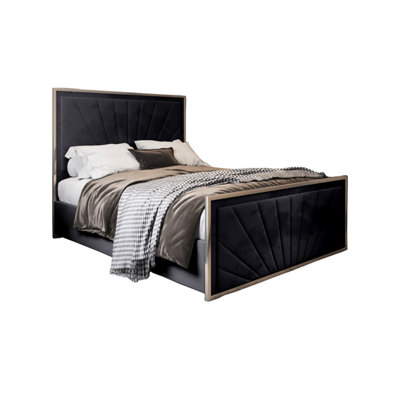  - Naptime Upholstered Soft Velvet Metal Designer Bed Frame
