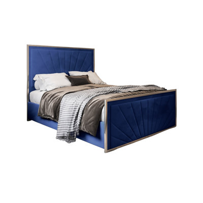 - Naptime Upholstered Soft Velvet Metal Designer Bed Frame