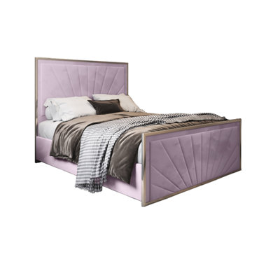 - Naptime Upholstered Soft Velvet Metal Designer Bed Frame
