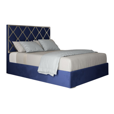  - Repose Upholstered Soft Velvet Metal Designer Bed Frame