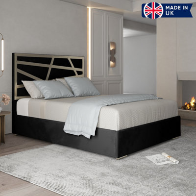  - Cloudrest Upholstered Soft Velvet Metal Designer Bed Frame
