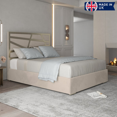 - Cloudrest Upholstered Soft Velvet Metal Designer Bed Frame