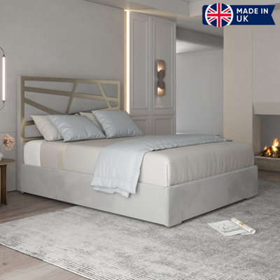  - Cloudrest Upholstered Soft Velvet Metal Designer Bed Frame