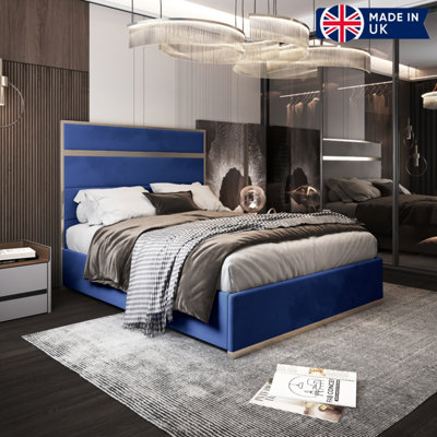  - Comfyzone Upholstered Soft Velvet Metal Designer Bed Frame