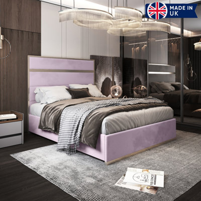  - Comfyzone Upholstered Soft Velvet Metal Designer Bed Frame