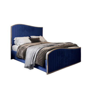  - Darlington Upholstered Soft Velvet Metal Designer Bed Frame