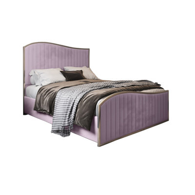  - Darlington Upholstered Soft Velvet Metal Designer Bed Frame