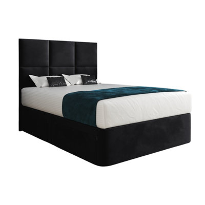  - Dime Upholserted Floorstanding Headboard With Divan Designer Bed Frame