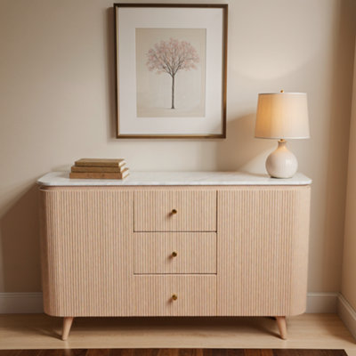  - Bundi Natural Marble & Wood Extra Large Sideboard