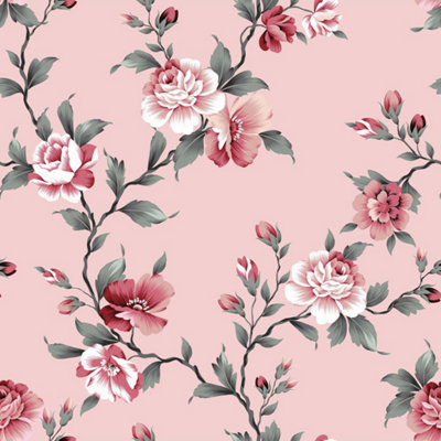 Bobbi Beck Eco Friendly Pink Peony Wallpaper from B&Q