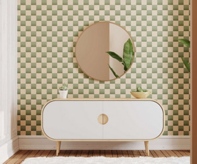 Bobbi Beck Eco-Friendly Checkerboard Wallpaper from B&Q
