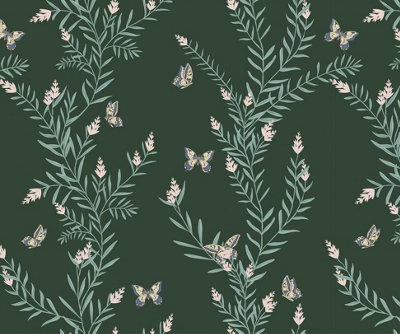 B&Q -  Eco-Friendly Butterfly And Flower Wallpaper