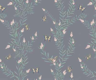 B&Q -  Eco-Friendly Butterfly And Flower Wallpaper