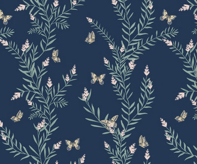 B&Q -  Eco-Friendly Butterfly And Flower Wallpaper