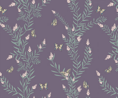 B&Q -  Eco-Friendly Butterfly And Flower Wallpaper