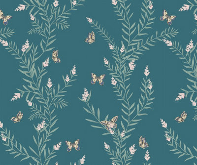 B&Q -  Eco-Friendly Butterfly And Flower Wallpaper