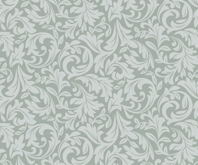 B&Q -  Eco-Friendly Decorative Baroque Leaf Wallpaper