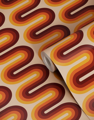 B&Q -  Eco-Friendly Retro Line Wallpaper