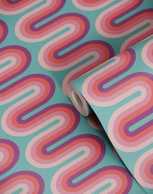B&Q -  Eco-Friendly Retro Line Wallpaper