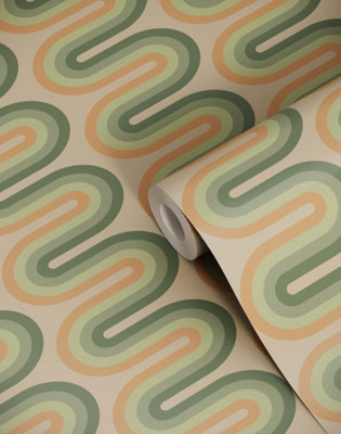 B&Q -  Eco-Friendly Retro Line Wallpaper