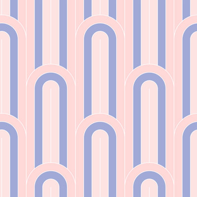 B&Q -  Eco Friendly Pink Colourful Arch Wallpaper