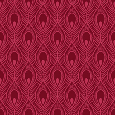 B&Q -  Eco Friendly Pink Peacock Feather Wallpaper