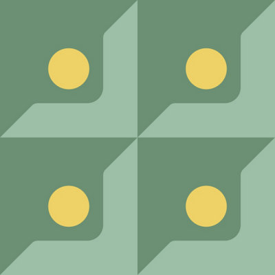 B&Q -  Eco Friendly Green Large 3D Abstract Geometric Wallpaper