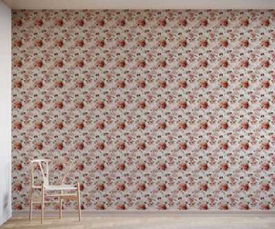 Bobbi Beck Eco Friendly White Large Peony Wallpaper from B&Q
