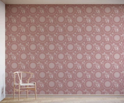 B&Q -  Eco Friendly Pink Dreamcatcher Wallpaper