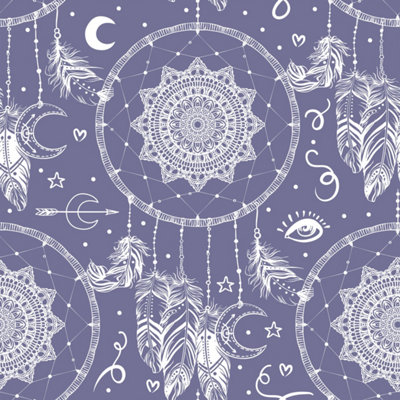 B&Q -  Eco Friendly Purple Dreamcatcher Wallpaper