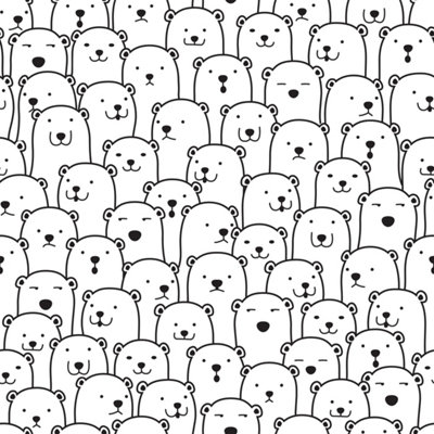 Bobbi Beck Eco Friendly White Children's Bear Wallpaper from B&Q