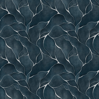B&Q -  Eco Friendly Blue Kintsugi Wallpaper
