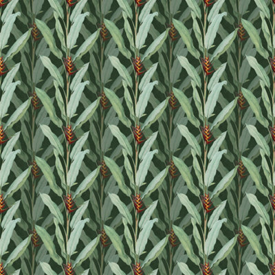 B&Q -  Eco Friendly Green Maximalist Tropical Wallpaper