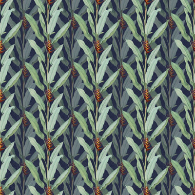 B&Q -  Eco Friendly Blue Maximalist Tropical Wallpaper