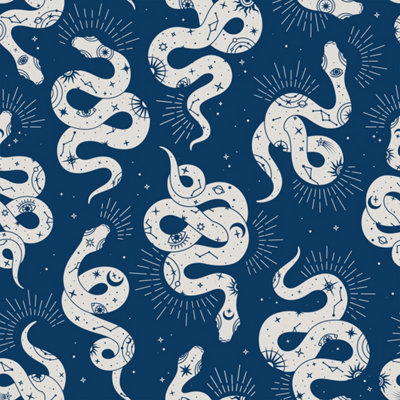 B&Q -  Eco Friendly Blue Occult Snake Wallpaper