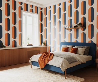 B&Q -  Eco Friendly Orange Pill Shape Wallpaper