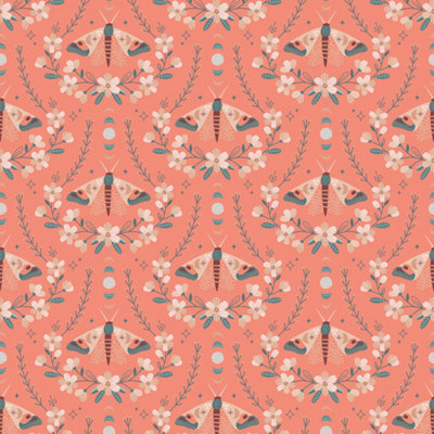 B&Q -  Eco Friendly Pink Cute Butterfly And Flower Wallpaper