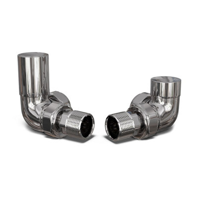 Uk Radiators 1/2Bsp 15mm Corner Chrome Modern Manual Radiator Valve Pair Round from B&Q