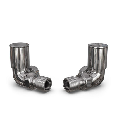 Uk Radiators 1/2Bsp 10mm Corner Chrome Modern Manual Radiator Valve Pair Round from B&Q