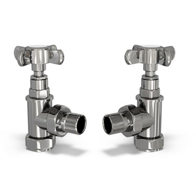 Uk Radiators 1/2Bsp 15mm Angled Chrome Traditional Manual Radiator Valve Pair Signature Traditional from B&Q