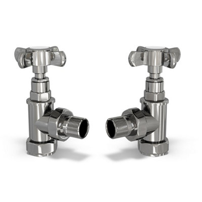 Uk Radiators 1/2Bsp 10mm Angled Chrome Traditional Manual Radiator Valve Pair Signature Traditional from B&Q