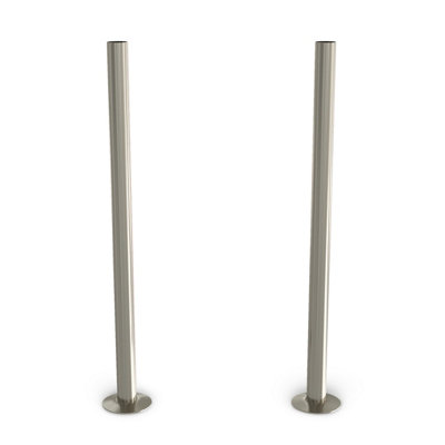 Uk Radiators Brushed & Lacquered Radiator Pipe Covers 300mm Silver Nickel Talus from B&Q