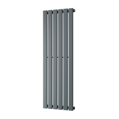 B&Q -  Typhoon Anthracite Flat Tube Vertical Steel Designer Radiator Btu1884 552W(H) 1200 X (W) 408mm