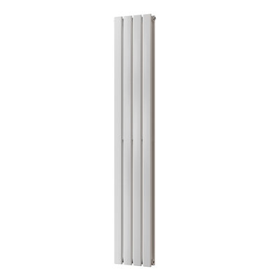 B&Q -  Typhoon White Flat Tube Vertical Steel Designer Radiator Btu2464 722W(H) 1600 X (W) 272mm
